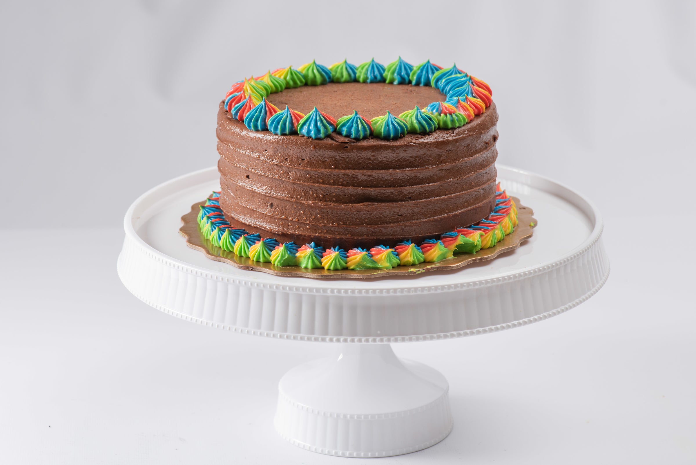 Vegan Chocolate Chocolate Cake with Rainbow Accent